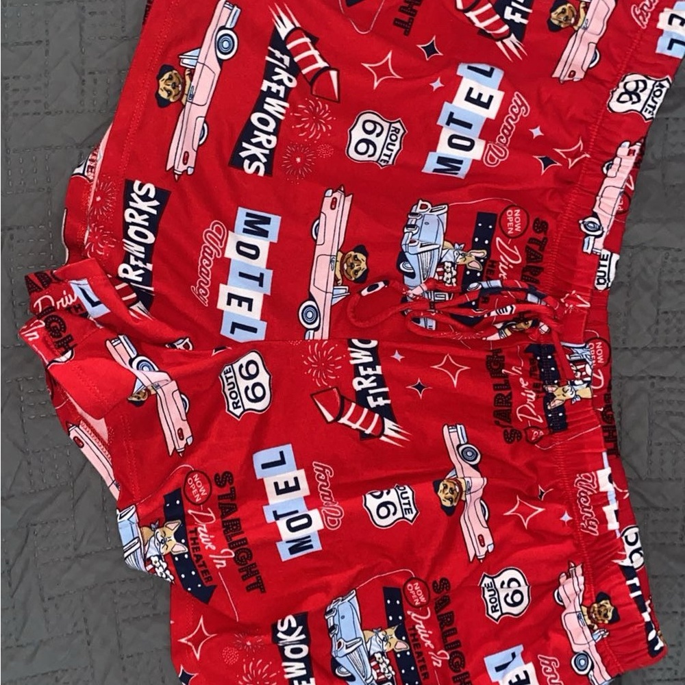 NOBO Red Graphic Pajama Shorts Intimates